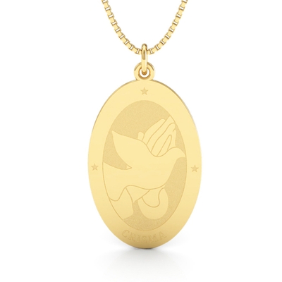 Medalha Crisma Ouro 18K Grande