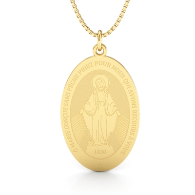 Medalha Milagrosa Nossa Senhora das Graças Ouro 18K Grande