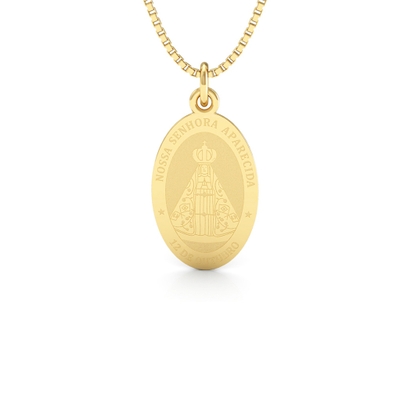 Medalha Nossa Senhora Aparecida Ouro 18K Média