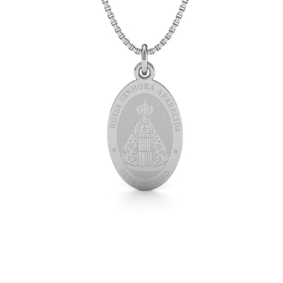 Medalha Nossa Senhora Aparecida Prata Média