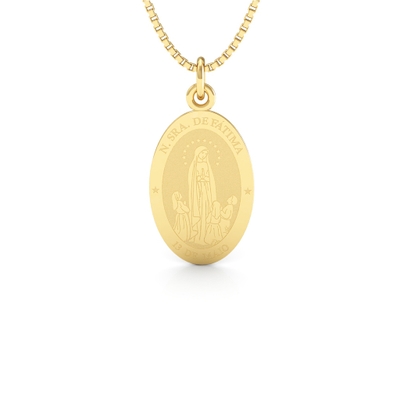 Medalha Nossa Senhora de Fátima Ouro 18K Média