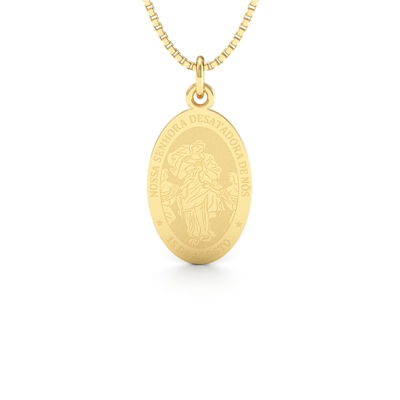 Medalha Nossa Senhora Desatadora de Nós Ouro 18K Média
