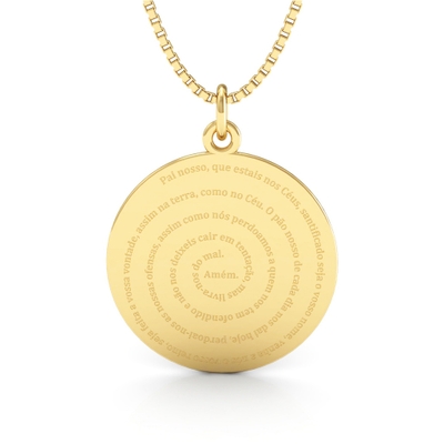 Medalha Pai Nosso Ouro 18K Grande