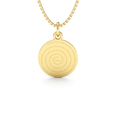Medalha Pai Nosso Ouro 18K Média