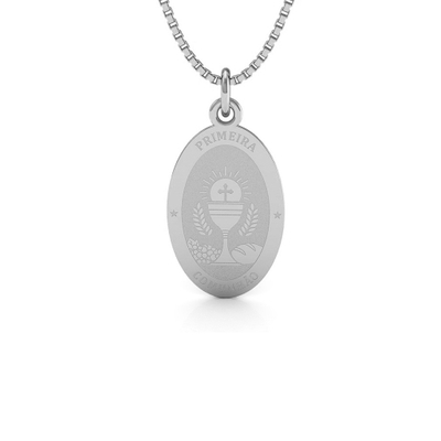 Medalha Primeira Comunhão Prata Média