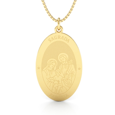 Medalha Sagrada Família Ouro 18K Grande
