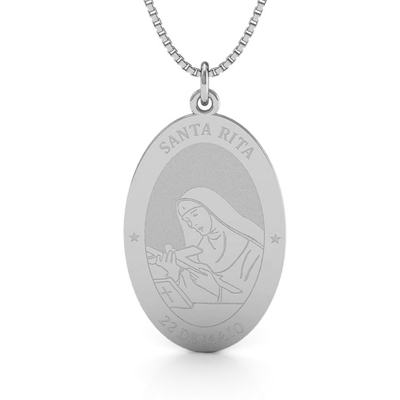 Medalha Santa Rita Prata Grande