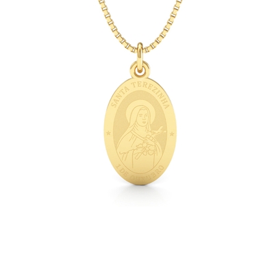 Medalha Santa Terezinha Ouro 18K Média