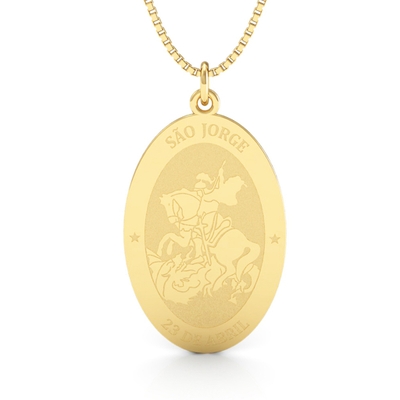 Medalha São Jorge Ouro 18K Grande