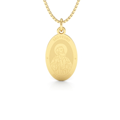 Medalha São Pedro Ouro 18K Média