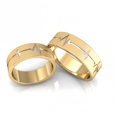Alianças Noivado Ouro Diamantadas Batimentos Cardíacos