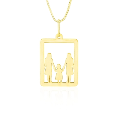 Pingente 2 Mães e Filha Ouro 18K Vazado