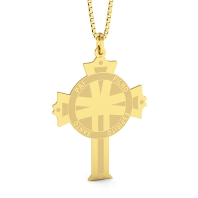 Pingente Cruz Ouro 18K Trindade Grande