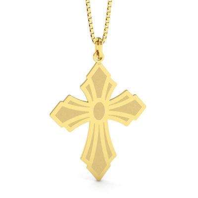 Pingente Cruz Sobreposta Ouro 18K Grande