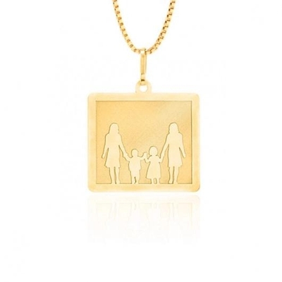 Pingente 2 Mães Filho e Filha Ouro 18K