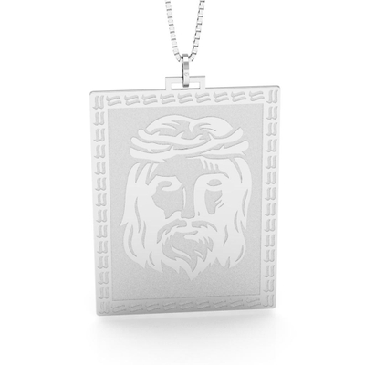 Pingente Face de Jesus Frente Prata