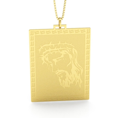 Pingente Face de Jesus Lateral Ouro 18K