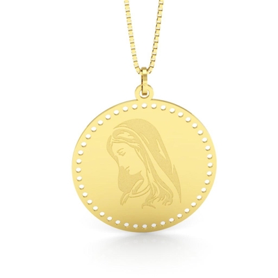 Pingente Face Nossa Senhora Ouro 18K