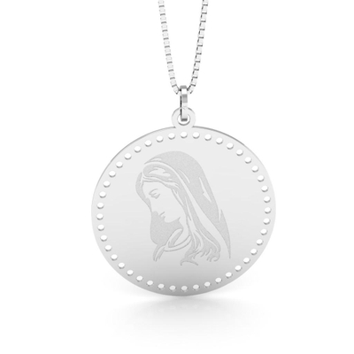 Pingente Face Nossa Senhora Prata