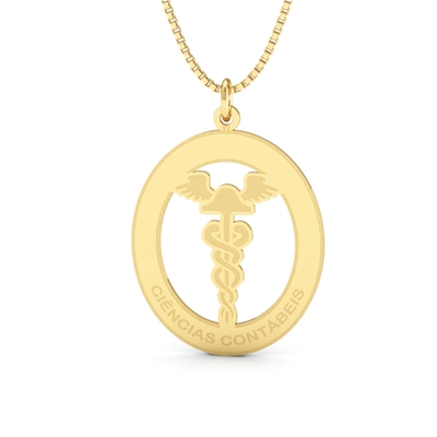 Pingente Formatura Ciências Contábeis Ouro 18k Grande