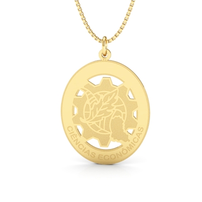 Pingente Formatura Ciências Econômicas Ouro 18k Grande