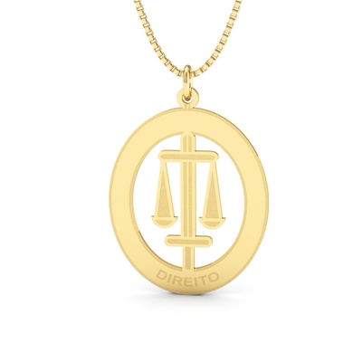 Pingente Formatura Direito Ouro 18k Grande