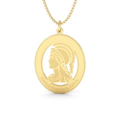 Pingente Formatura Engenharia Civil Ouro 18k Grande
