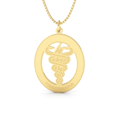 Pingente Formatura Fisioterapia Ouro 18k Grande
