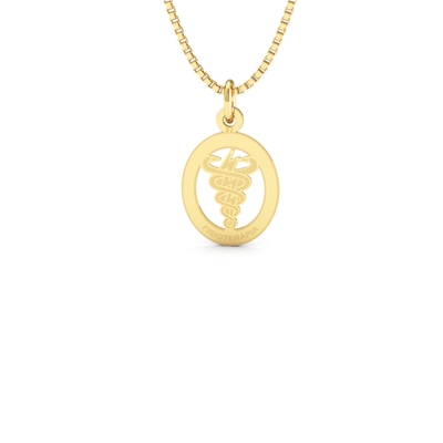Pingente Formatura Fisioterapia Ouro 18k Pequeno