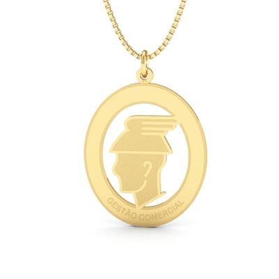 Pingente Formatura Gestão Comercial Ouro 18k Grande