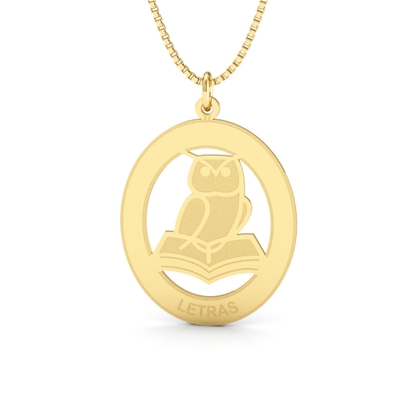 Pingente Formatura Letras Ouro 18k Grande