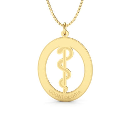 Pingente Formatura Odontologia Ouro 18k Grande