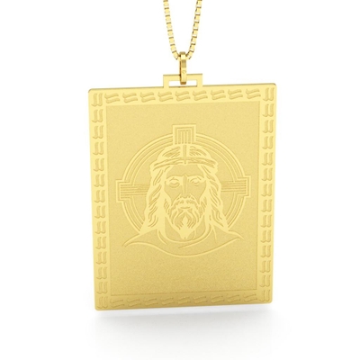 Pingente Jesus com Auréola Ouro 18K