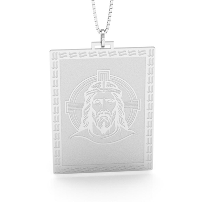 Pingente Jesus com Auréola Prata