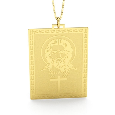 Pingente Jesus e Cruz Ouro 18K
