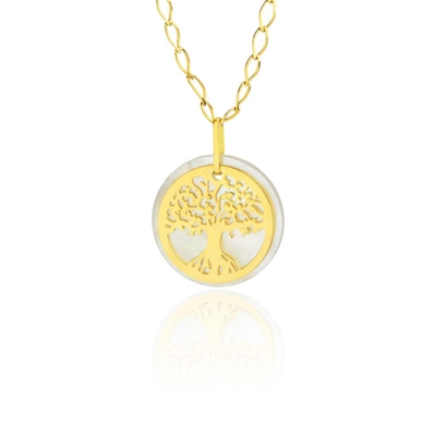 Pingente Madrepérola Ouro 18K Árvore da Vida