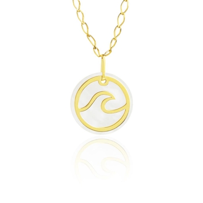Pingente Madrepérola Ouro 18K Onda Vazada
