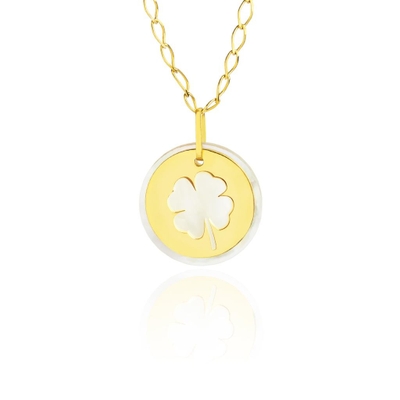 Pingente Madrepérola Ouro 18K Trevo de Quatro Folhas