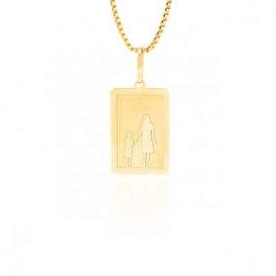 Pingente Mãe e Filha Ouro 18K