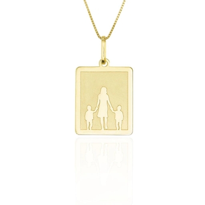 Pingente Mãe e Filhos Ouro 18K