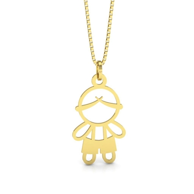 Pingente Menino Ouro 18K Vazado Bermuda