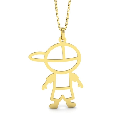 Pingente Menino Ouro 18K Vazado