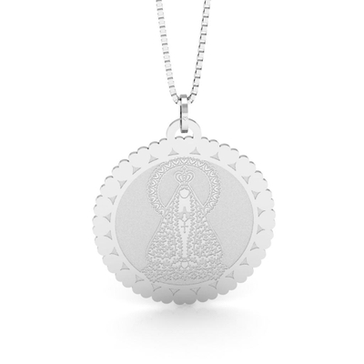 Pingente Nossa Senhora Aparecida Redondo Prata