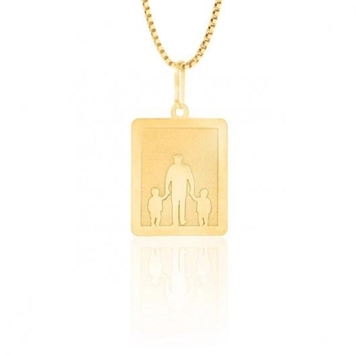 Pingente Pai e Filhos Ouro 18K