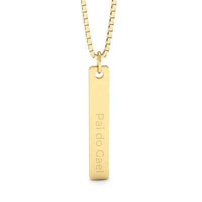 Pingente Personalizado Ouro 18K Pai Nome do Filho