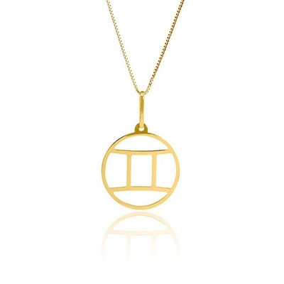 Pingente Signo Gêmeos Ouro 18K