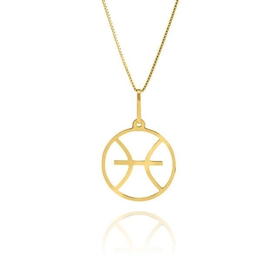 Pingente Signo Peixes Ouro 18K