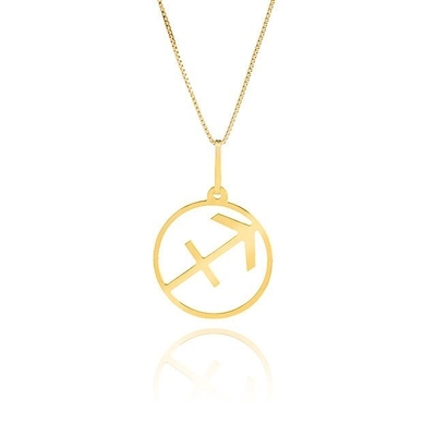 Pingente Signo Sagitário Ouro 18K