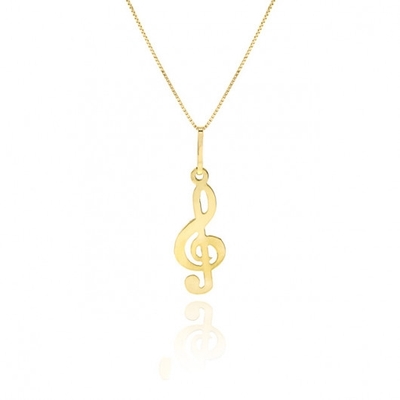 Pingente Clave de Sol Ouro 18K Grande