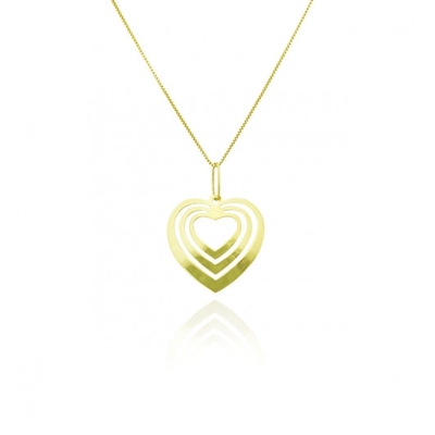 Pingente Corações Ouro 18K